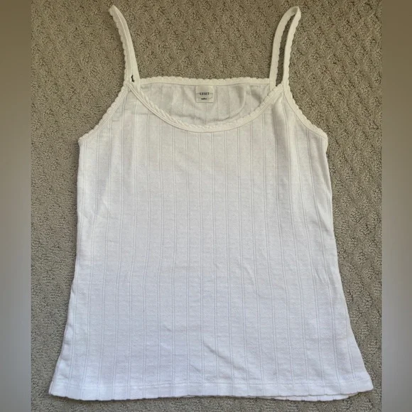 LESET White Ribbed Camisole - Picture 1 of 4